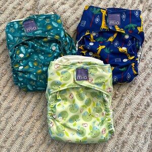 Set of 3 patterned cloth diapers